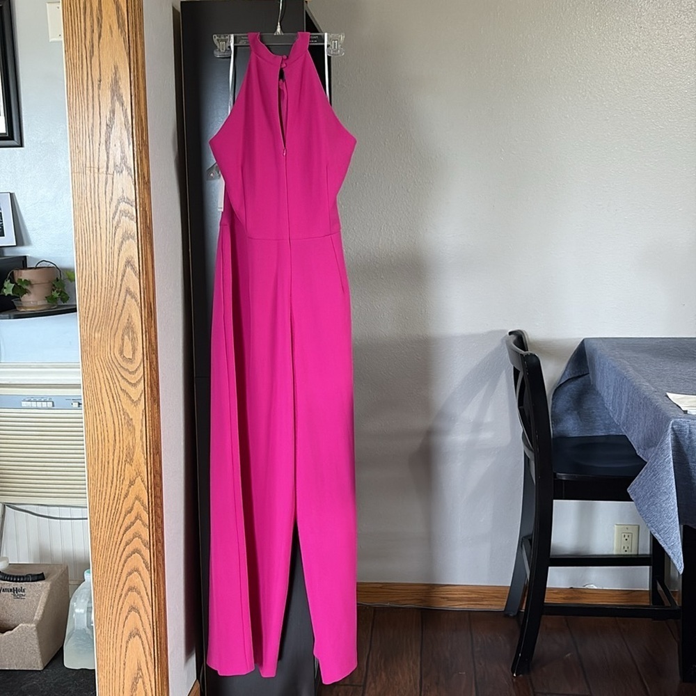 Julia Jordan Women’s Sz 14 Fuscia Back Zip Wide Leg Pantsuit - Picture 2 of 7